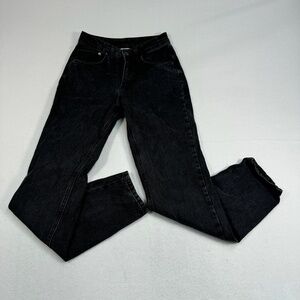 Ragged Priest Straight Leg Jeans Womens Size 26 Black High Rise Ripped